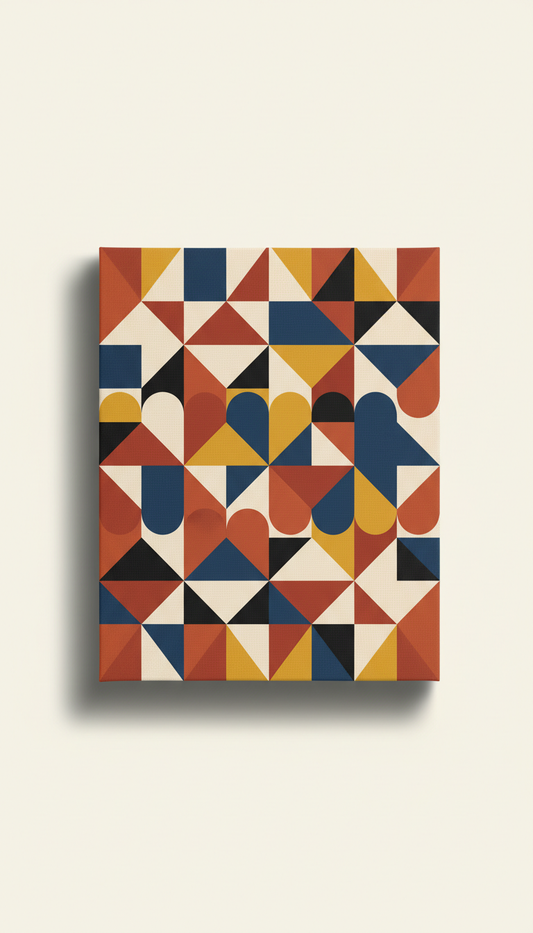 Canvas wrap russet red geometric fine art print