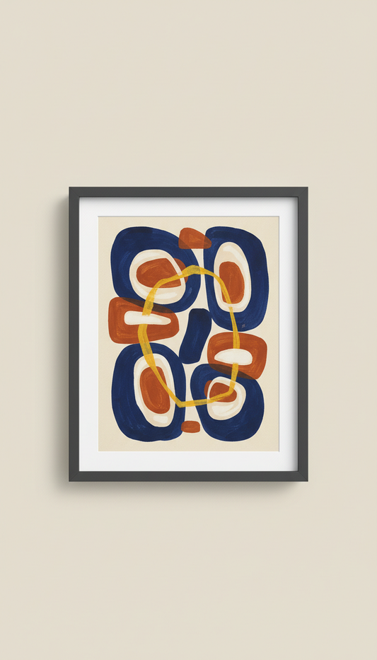 Framed abstract indigo fine art print